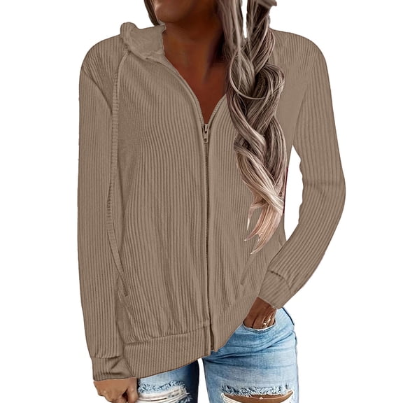 iHPH7 Zip Up Hoodie Women Womens Jacket Zip Up Jackets for Women Athletic Jacket Women Warm Jackets for Women's Outerwear Workout Jackets for Woman Khaki XL