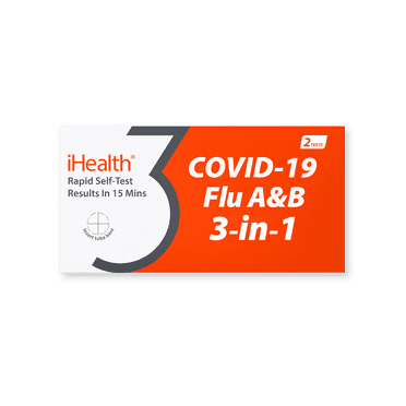 iHealth COVID-19, Flu a & b 3-in-1 Antigen Rapid Test, 2 Tests