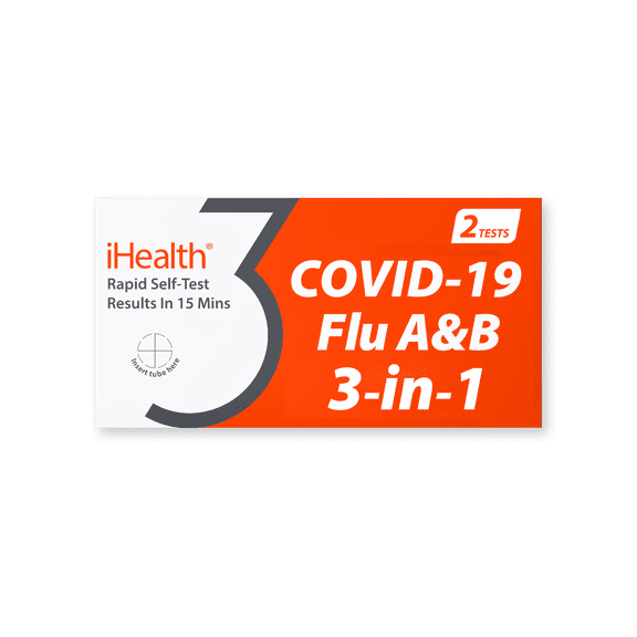 iHealth COVID-19 & Flu A/B Rapid Antigen Home Test, 2 Tests
