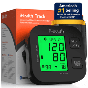 iHealth Track Plus Bluetooth Upper Arm Blood Pressure Monitor, Clinically Validated Automatic BP Machine with Wide-Range Cuff, Large Backlit Display, App Tracking