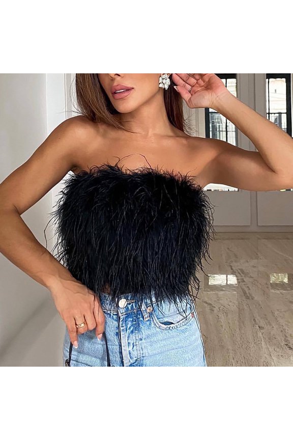 Boat Neck Off Shoulder Tops for Women Women's Casual Sexy Hollow Out Suspender Vest With Top Bra Top Inside Tops Black XXL