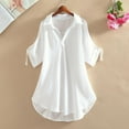 thumbnail image 1 of iHengLiXing 2025 Plus Size Spring Tops for Womens Dressy Casual Women's Shirt Loose Waist White XL, 1 of 7