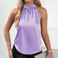 thumbnail image 1 of iHengLiXing Clearance 2025 Plus Size Tank Tops for Womens Dressy Casual Fashion Women's Casual Round- Neck Sleeveless Button Solid T-shirt Top Blouse Purple L, 1 of 7
