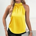 thumbnail image 1 of iHengLiXing 2025 Plus Size Tank Tops for Womens Dressy Casual Fashion Women's Casual Round- Neck Sleeveless Button Solid T-shirt Top Blouse Yellow M, 1 of 7