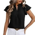 thumbnail image 1 of iHengLiXing Plus Size Spring Tops for Women 2026 Dressy Casual Fashion Women Short Sleeve Comfortable Breathable Round-Neck Blouses Shirt Black XXL, 1 of 6
