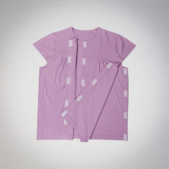 iHengLiXing Spring Tops for Womens Dressy Casual Women's Easy To Wear And Take Off Postoperative Care Clothing For Fractures Shoulder TO Short Sleeved Round Neck Top Purple S