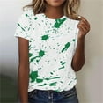 thumbnail image 1 of iHengLiXing Plus Size Spring Tops for Women 2025 Dressy Casual Women's Casual Letter Print Pullover Short Sleeve T-Shirt Shirt Green XL, 1 of 6