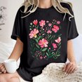 thumbnail image 1 of iHengLiXing Plus Size Spring Tops for Women 2025 Dressy Casual Women's Fashion Summer Round Neck Drop Sleeves Short Sleeve Printing Black XL, 1 of 7