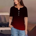 thumbnail image 1 of iHengLiXing Plus Size Womens Tops Dressy Casual Women's Casual Solid Color Medium Short Sleeve-Neck Top, 1 of 6