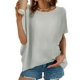 thumbnail image 1 of iHengLiXing Summer Dresses for Women 2025 Plus Size Tank Tops for Women Dressy Casual Fashion Women Summer Solid Round-Neck Short Sleeve Side Slit Casual T-shirt Blouse XXXXL, 1 of 9