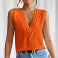 thumbnail image 1 of iHengLiXing Summer Dresses for Women 2025 Plus Size Tank Tops for Women Dressy Casual Women's Solid Color Multi--neck Solid Color Top-neck Orange S, 1 of 4