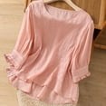thumbnail image 1 of iHengLiXing Summer Tops for Womens Dressy Casual For Women Women's Casual Short Sleeve Round Neck Summer Loose Tee Shirts Blouse Pink XL, 1 of 9