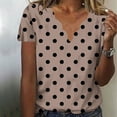thumbnail image 1 of iHengLiXing Tops for Women Plus Size Women's Summer Fashion Polka Printed Collar Casual Short Sleeved Top Short Sleeved-neck Top/shirt Brown XL, 1 of 5