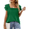 thumbnail image 1 of iHengLiXing Tops for Women Plus Size Women's Summer Solid Color Casual-neck Short Sleeve-neck Top/Shirt FU 0, 1 of 4