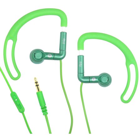 iHip IP-SEP68-G iHip Sport Earphones with Volume Control - Green Discontinued by Manufacturer