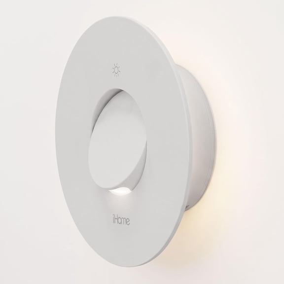 iHome 2-in-1 Wall Mounted Light, Battery Operated Motion Sensor Night Light, Pop-Out Reading Lamp, Dimmable 3 Modes, Adhesive or Screw Mount, Warm LED Glow