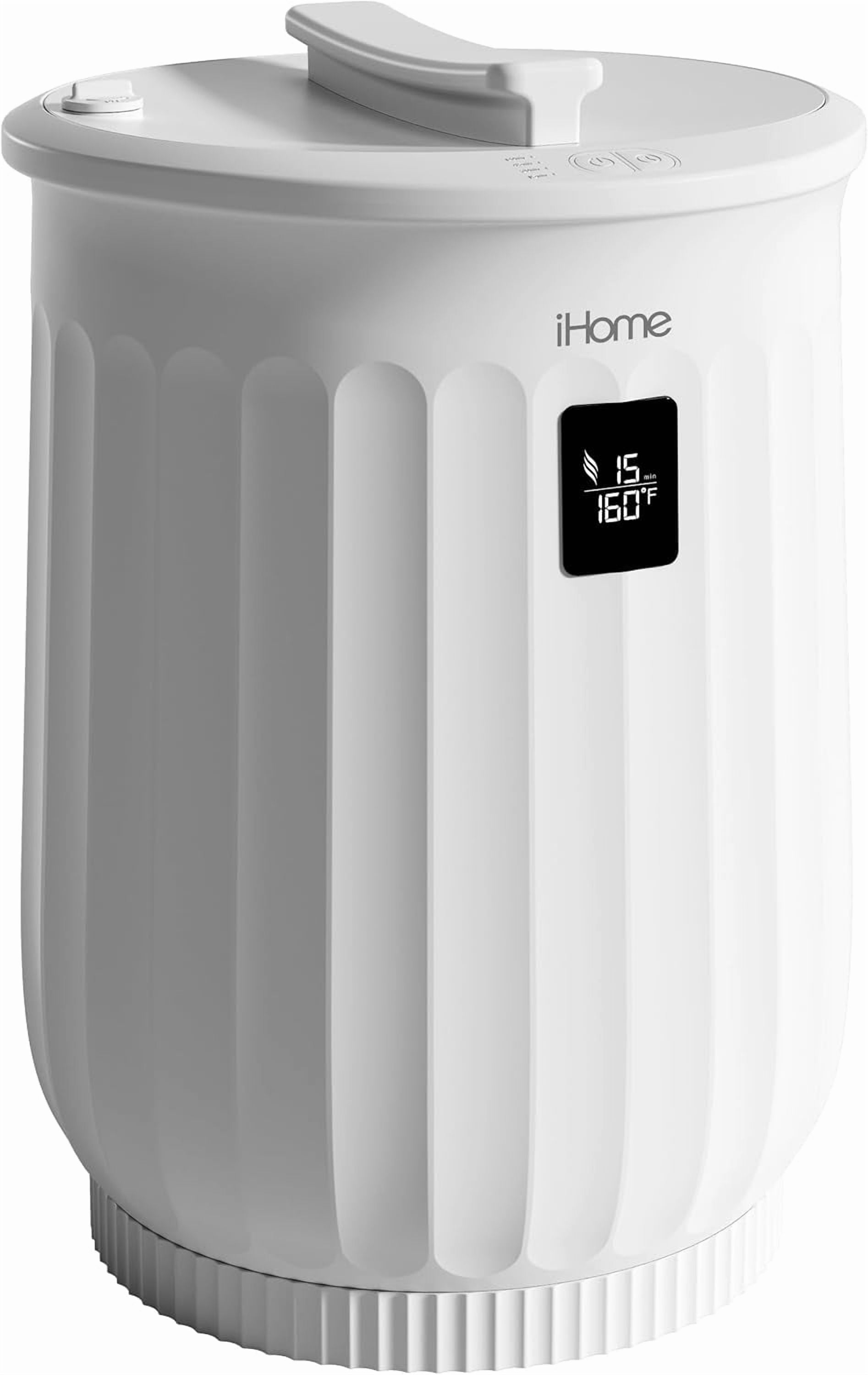 iHome 20L Luxury Full Sized Plastic Finish Towel Warmer Bucket with Adjustable Time Settings, 400W