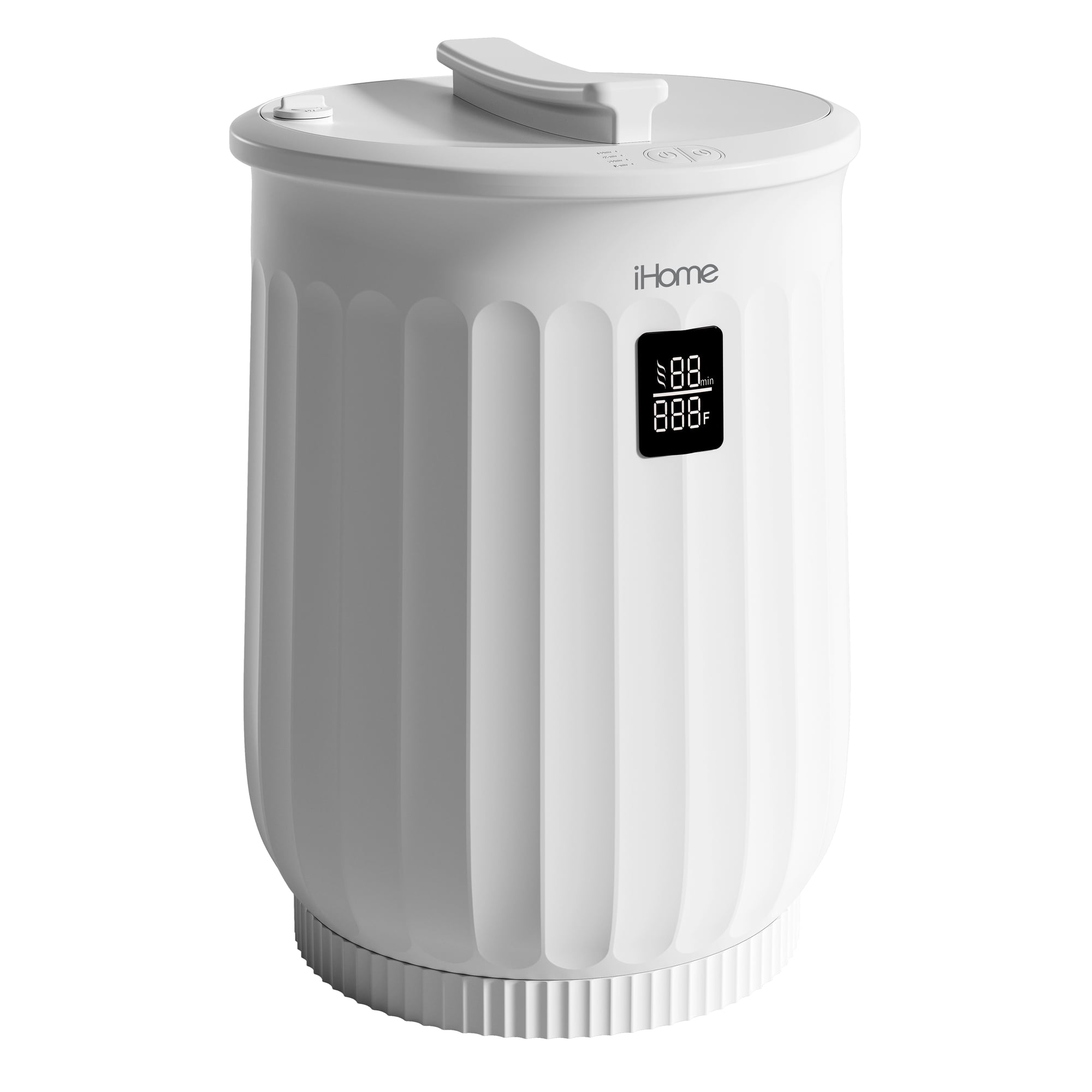 iHome 20L Towel Warmer Bucket with Inner Fragrance Pad Holder 400 W, White Plastic Finish