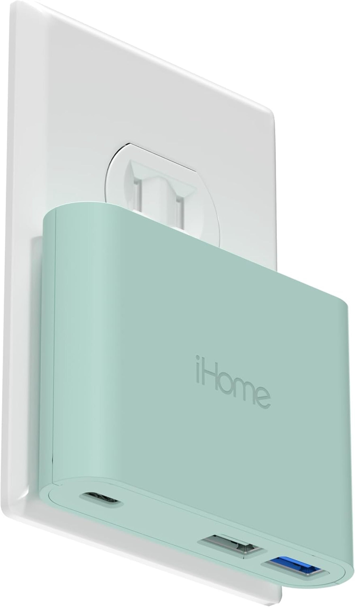 iHome 32W AC Pro Wall Charger, 3-Port (1 USB-C, 2 USB-A), Fast Charging, Universal Compatibility