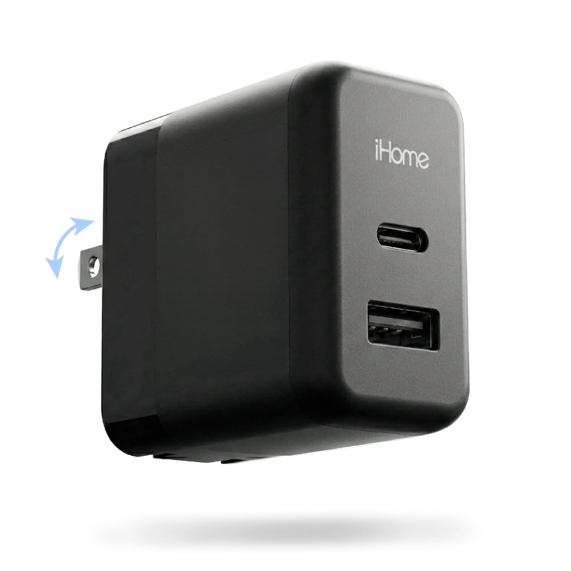 iHome 35W Dual-Port Wall Charger, USB-C & USB-A, Fast Charging ...