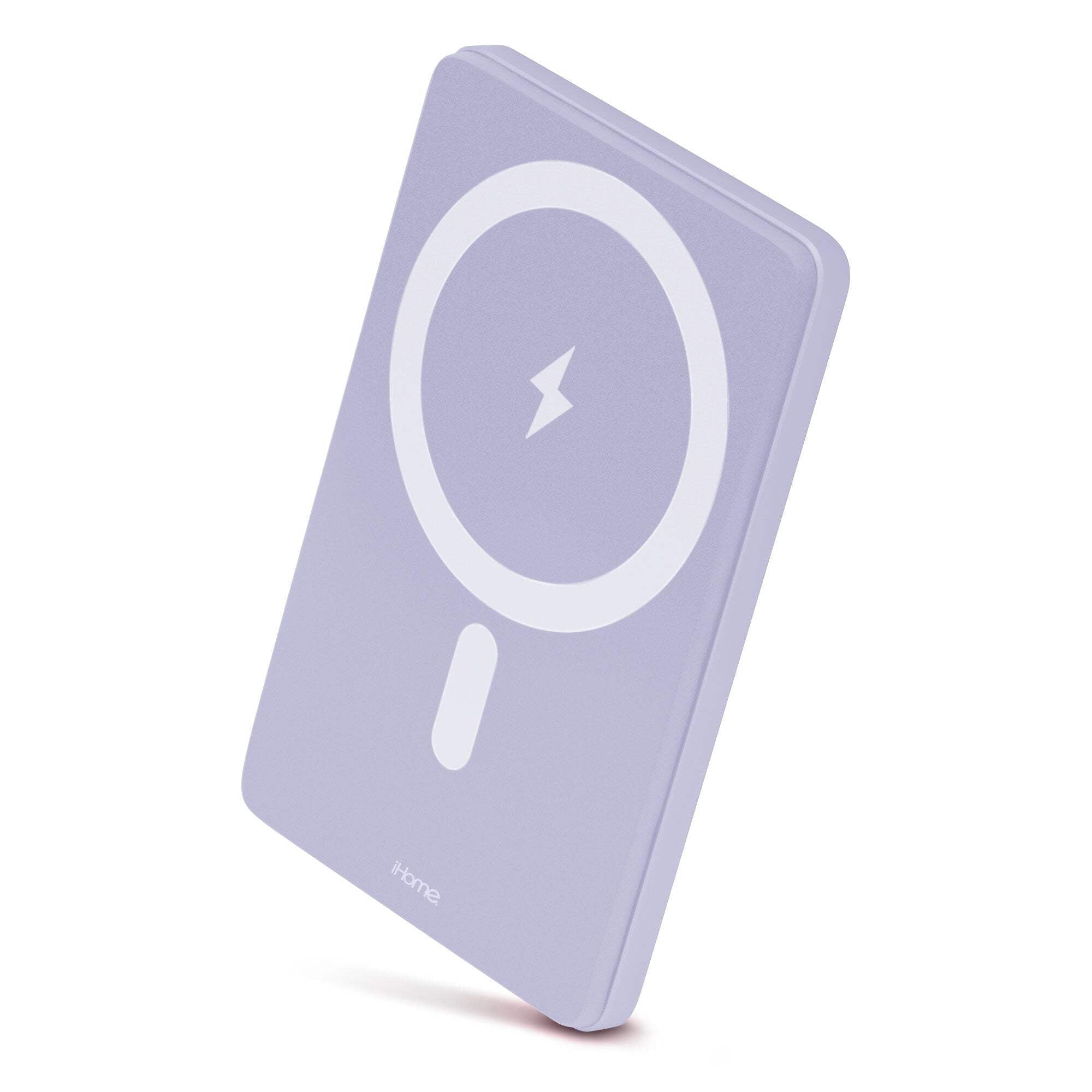 iHome 5000mAh Magnetic Portable Power Bank, Wireless Charging, USB-C Input/Output, MagSafe Compatible for iPhone 12 & Newer