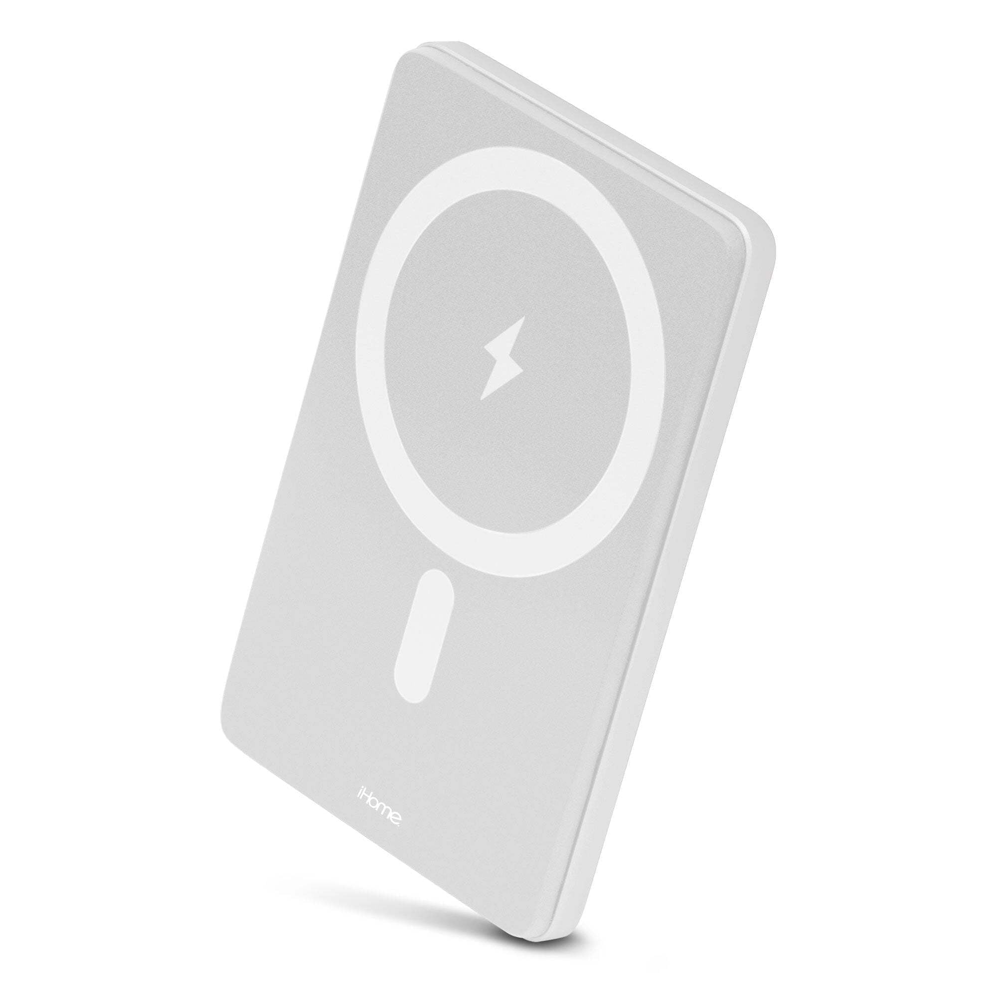 iHome 5000mAh Magnetic Portable Power Bank, Wireless Charging, USB-C Input/Output, MagSafe Compatible for iPhone 12 & Newer