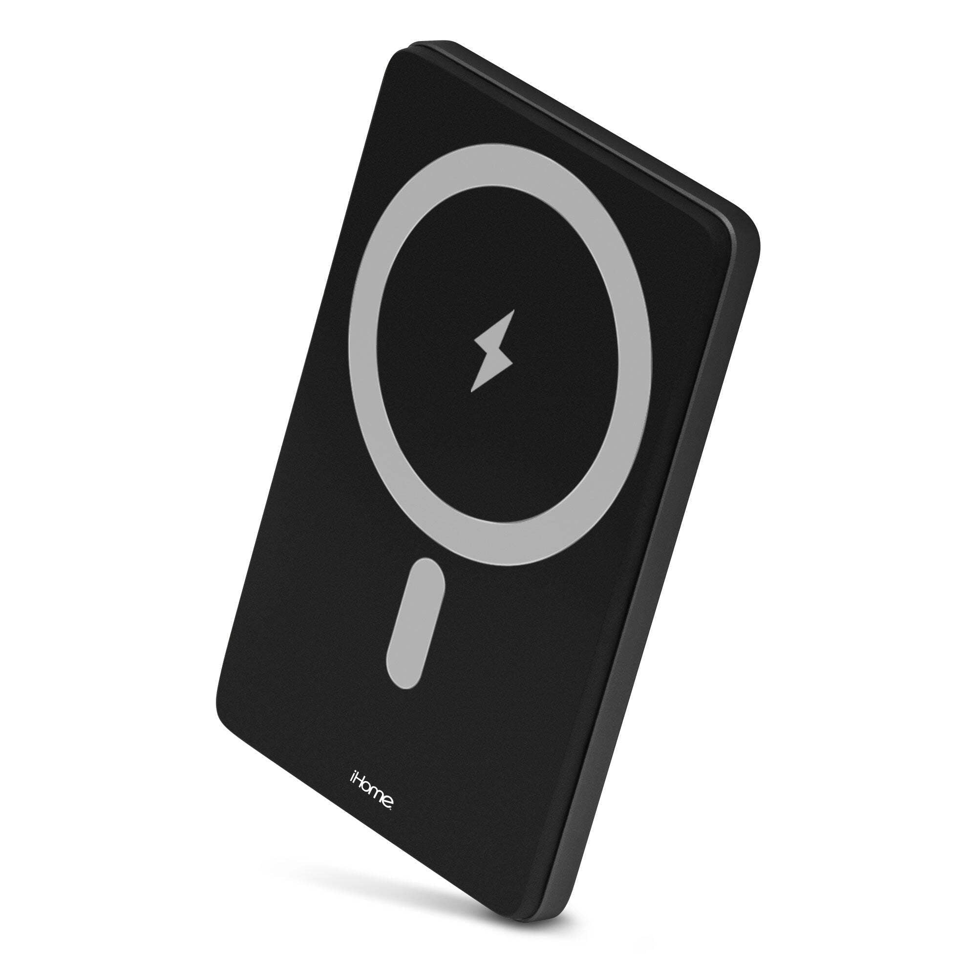 iHome 5000mAh Magnetic Portable Power Bank, Wireless Charging, USB-C Input/Output, MagSafe Compatible for iPhone 12 & Newer