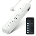 thumbnail image 1 of iHome 6 Outlet Smart Surge Protector Works with Alexa and Google Home, App Control, and Timer, 3 Prong - White, 1 of 9