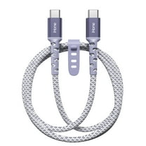 iHome 6' USB-C to USB-C Cable, Nylon with Wrap, Purple