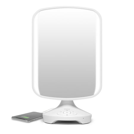 iHome - 7" x 9" LED Vanity Mirror with Built-in Bluetooth Speaker - White