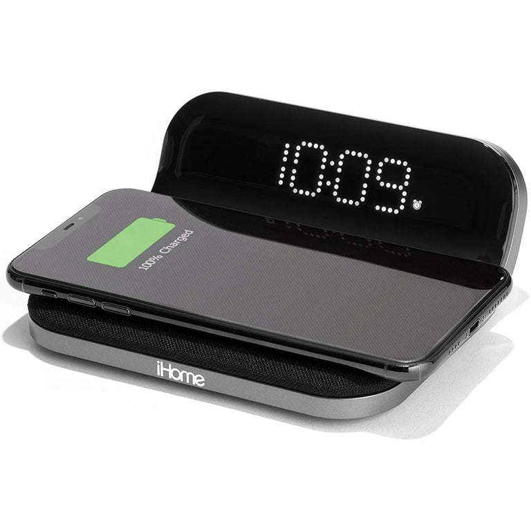 iHome Alarm Clock Radio with Bluetooth Speaker and Wireless Qi