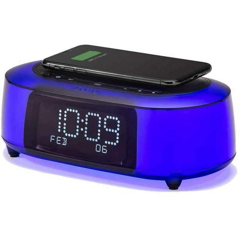 iHome Alarm Clock Radio with Bluetooth Speaker and Wireless Qi