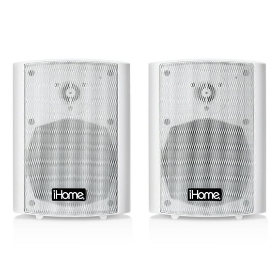 iHome Audio iHSI-W650BT-PR-WHT 6.5" Waterproof Mountable Outdoor Bluetooth Speakers - Pair (White)