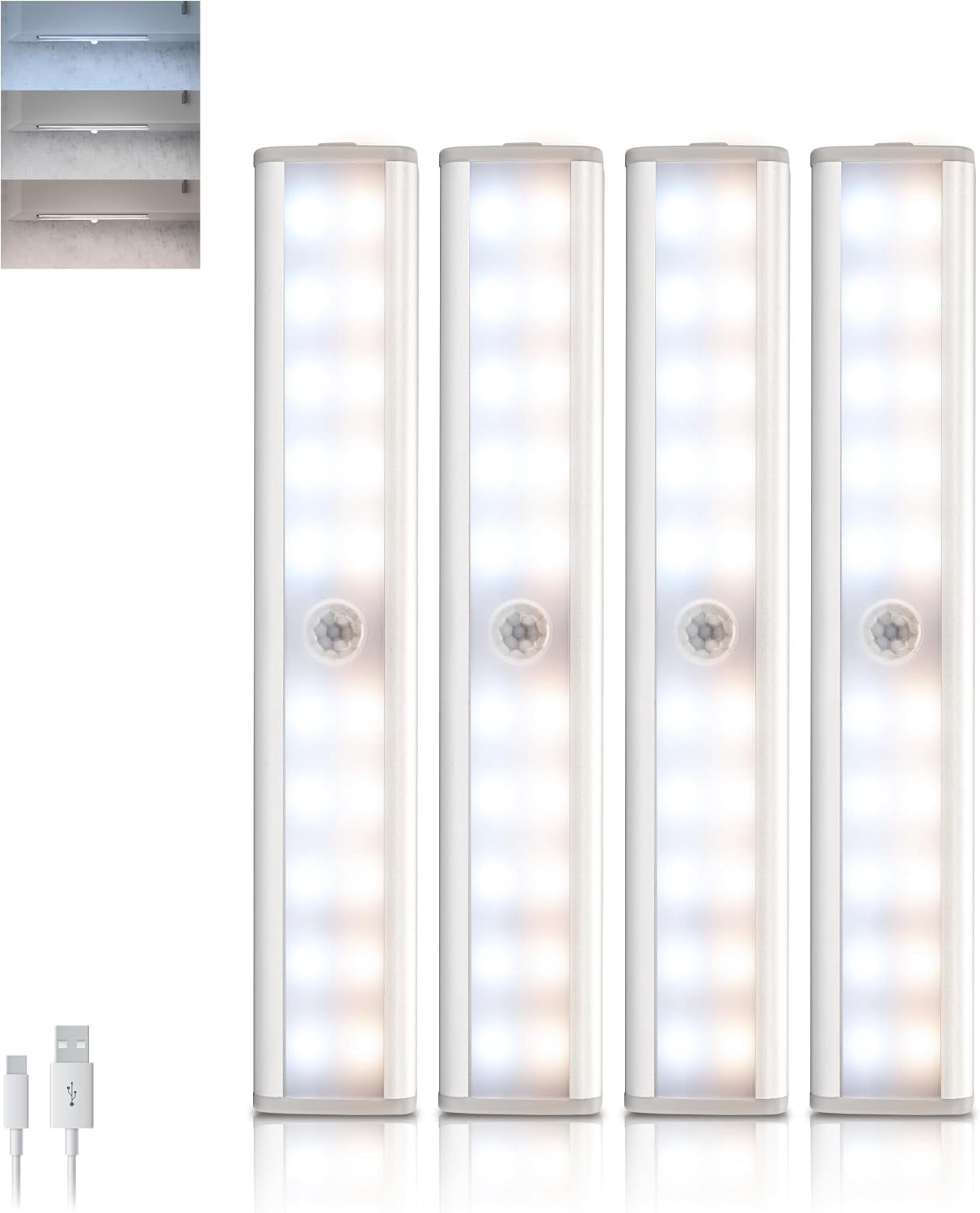 iHome Auto Sensing LED Light Bar 4-Pack, Motion-Activated, Two-Tone ...