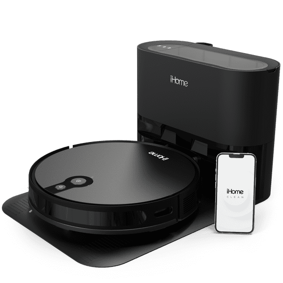 iHome AutoVac Eclipse Pro Robot Vacuum, Auto Empty Base, Ultra Suction, 120 Min Runtime