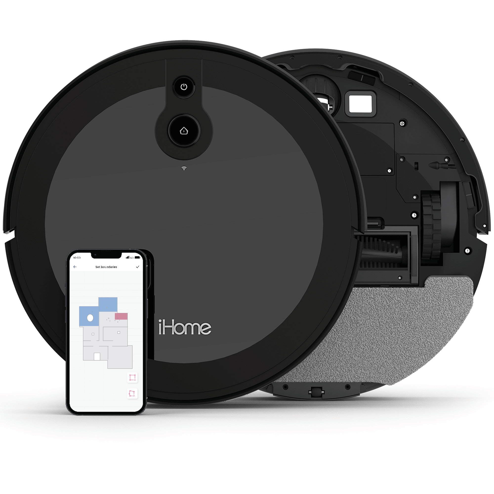 iHome AutoVac Luna 2-in-1 Front LIDAR Robot Vacuum and Vibrating Mop, Strong Suction - image 1 of 10