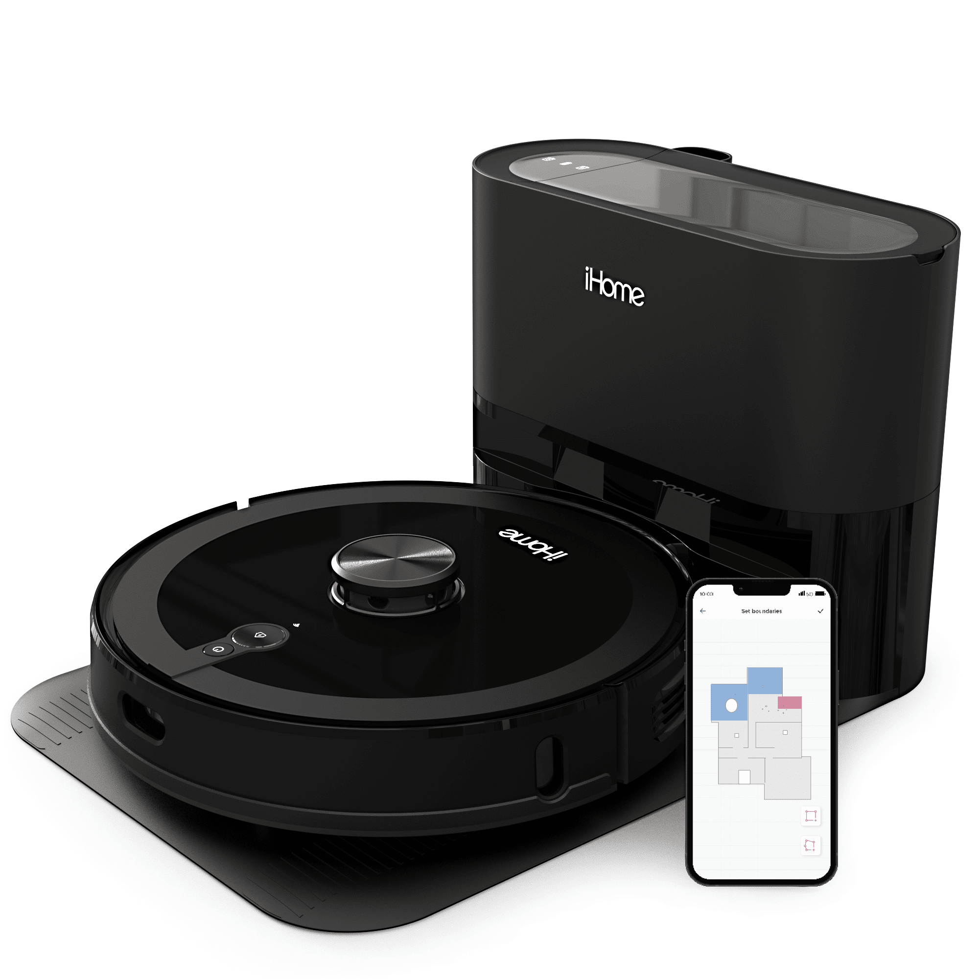 iHome AutoVac Nova Pro Robot Vacuum, Vibrating Mop, 2700pa Suction