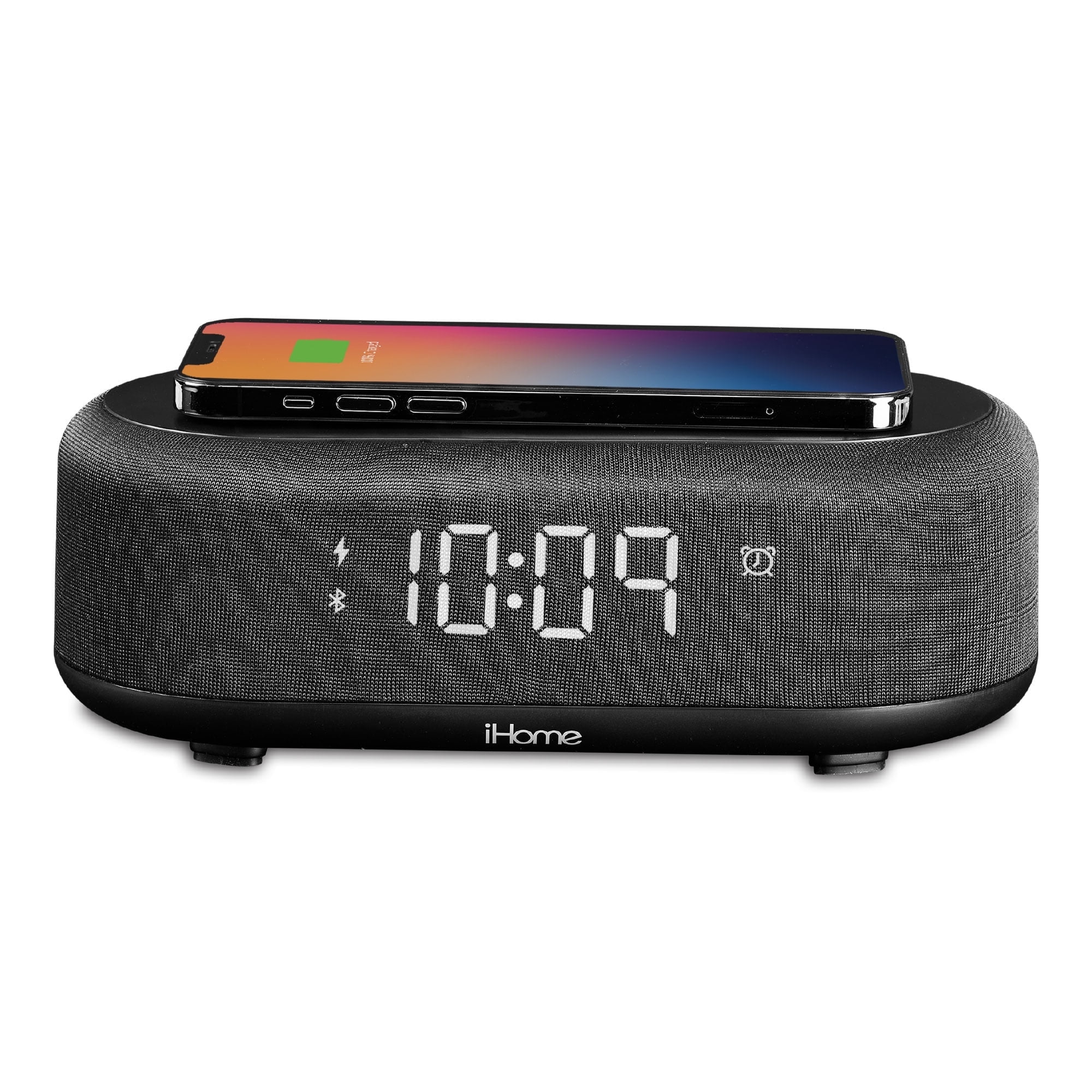 Wireless Charger Alarm Clock with USB Charging Station - iHome iBTW112