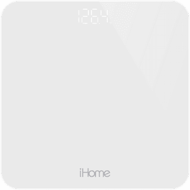 iHome Digital Battery Powered Bathroom Scale 397 lbs FSA and HSA Eligible, White