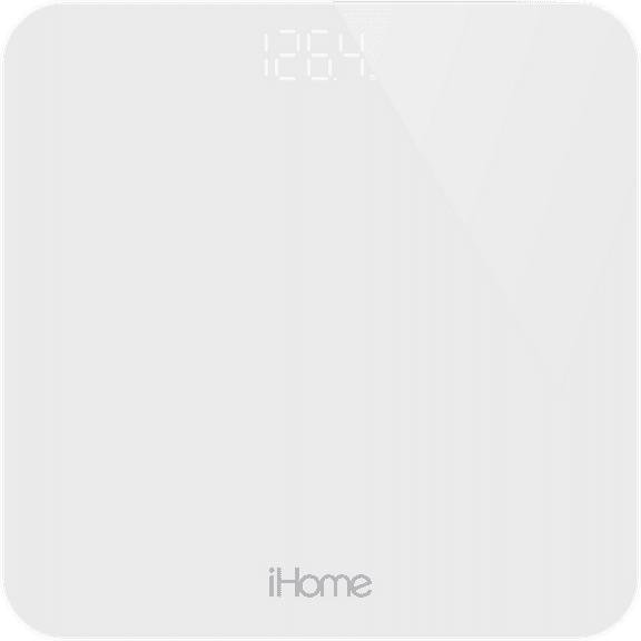 iHome Digital Battery Powered Bathroom Scale 397 lbs FSA and HSA Eligible, White