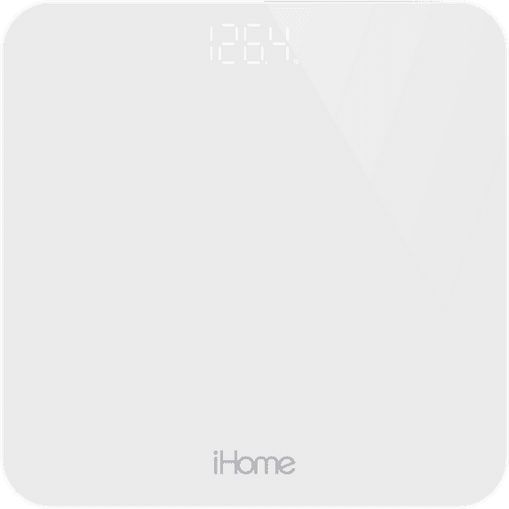 iHome Digital Battery Powered Bathroom Scale 397 lbs FSA and HSA Eligible, White