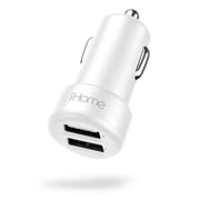 iHome Dual Port Car Charger, 3.4 AMP, 2 USB-A Ports, Universal Design, Charges Up to 2 Devices, Fast Charging