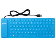 iHome Flexible Portable Travel USB Enabled Keyboard for Windows and Mac Blue
