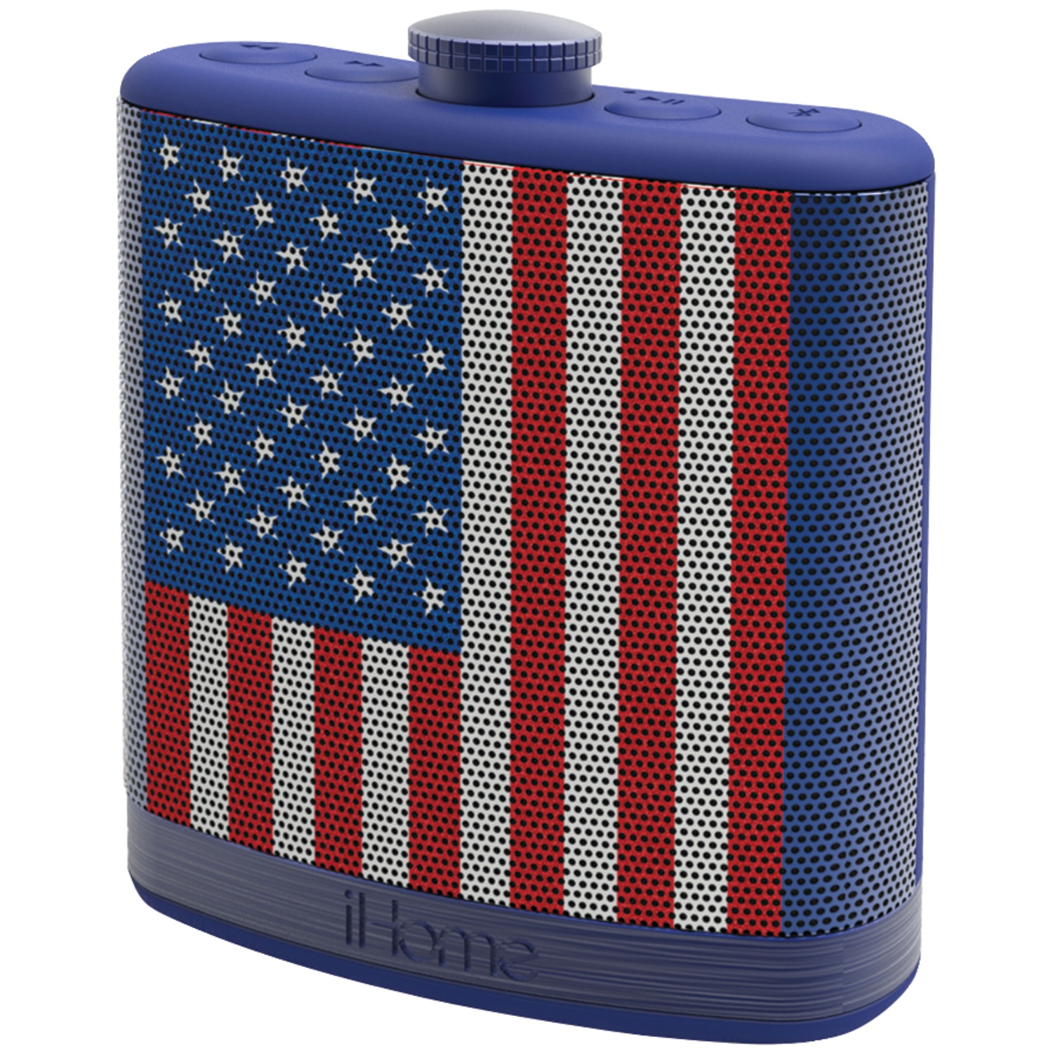 iHome IBT12AMFLXC Rechargeable Flask-Shaped Bluetooth Stereo Speaker with Custom Sound Case (Flag) - image 1 of 2