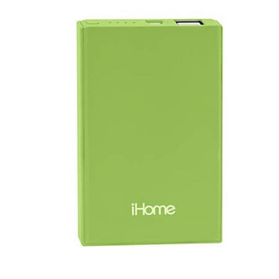 iHome IH-PP2005E 4000 mAh Slim Charge Power Bank, Lime