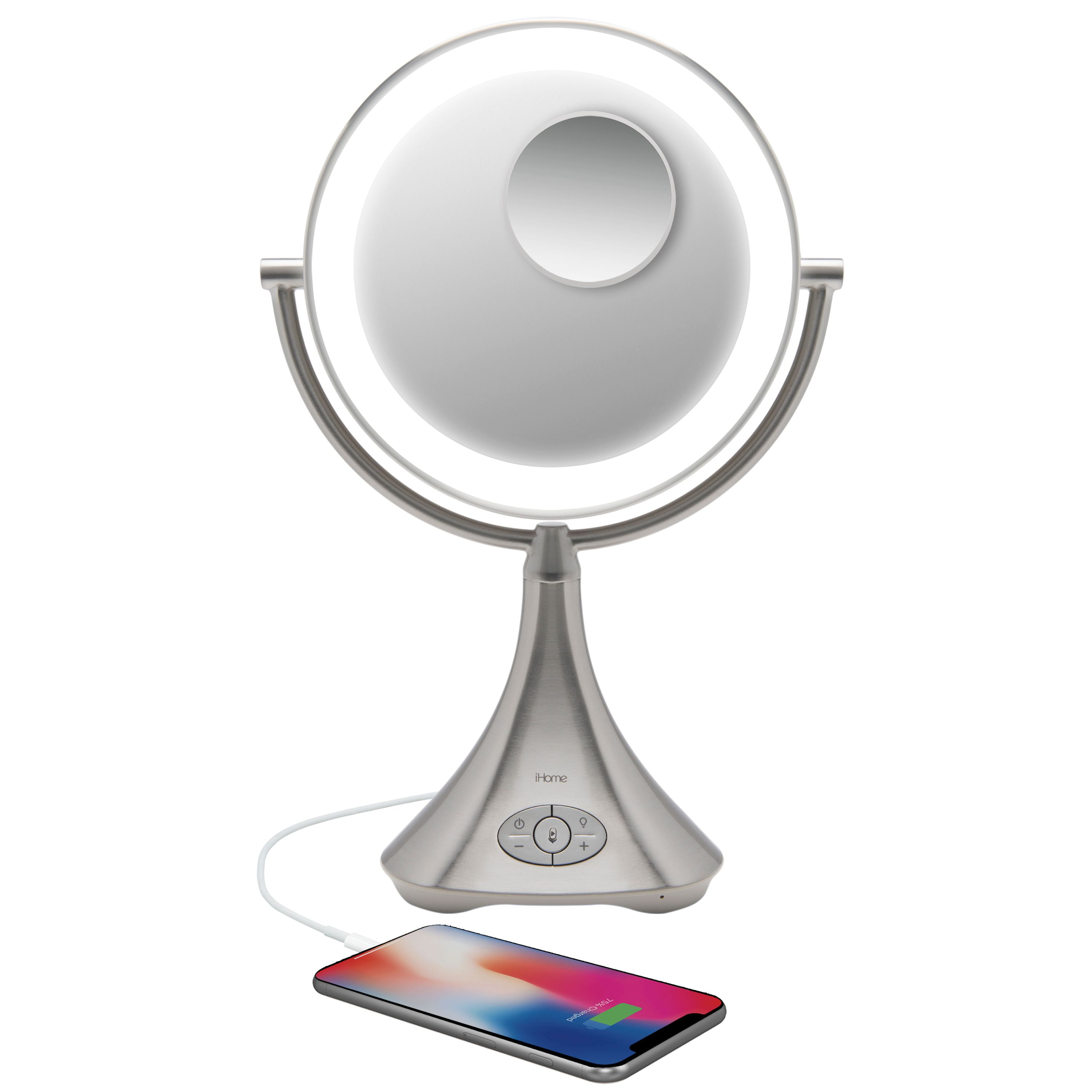 iHome LUX PRO Rechargeable Vanity Speaker with Bluetooth Speakerphone and USB Charging