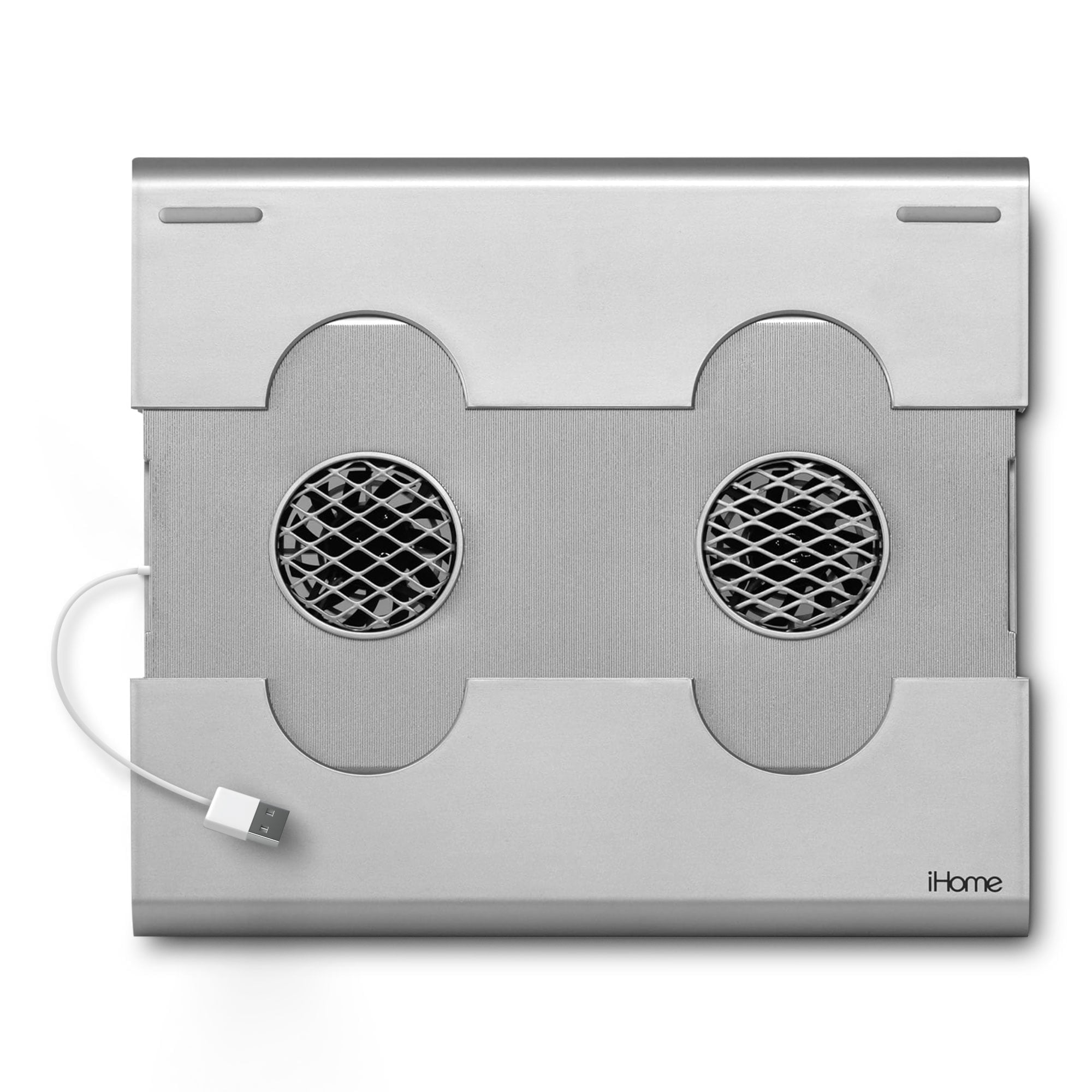 iHome Laptop Cooling Pad with Expandable Base, Dual Fans, Adjustable Height, USB-Powered