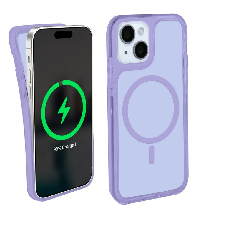 Ihome Magnetic Velo Phone Case for iPhone 16 Plus/15 Plus/14 Plus/14 Pro Max/13 Pro Max/12 Pro Max, Pastel Purple