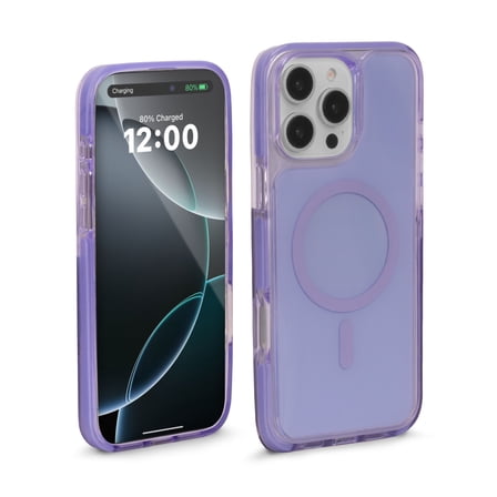 iHome Magnetic Velo Phone Case for iPhone 17/16 Pro, Pastel Purple
