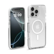 iHome Magnetic Velo Phone Case for iPhone 17/16 Pro, White/Clear